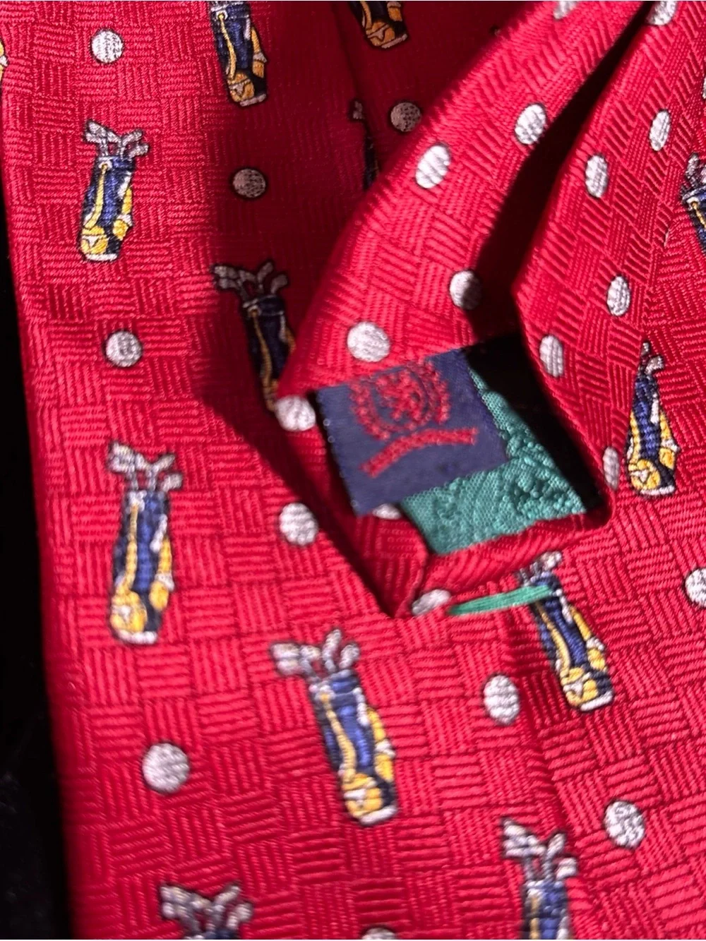 Tommy Hilfiger Golf Theme Men’s Necktie 100% Silk Made In USA